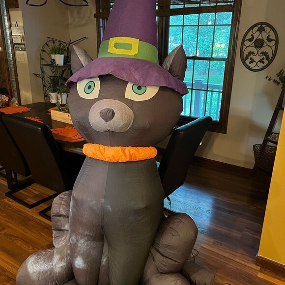 Gemmy Other - 7 ft. Black Cat Halloween Inflatable used in Box Gemmy Lawn Ornament Airblown